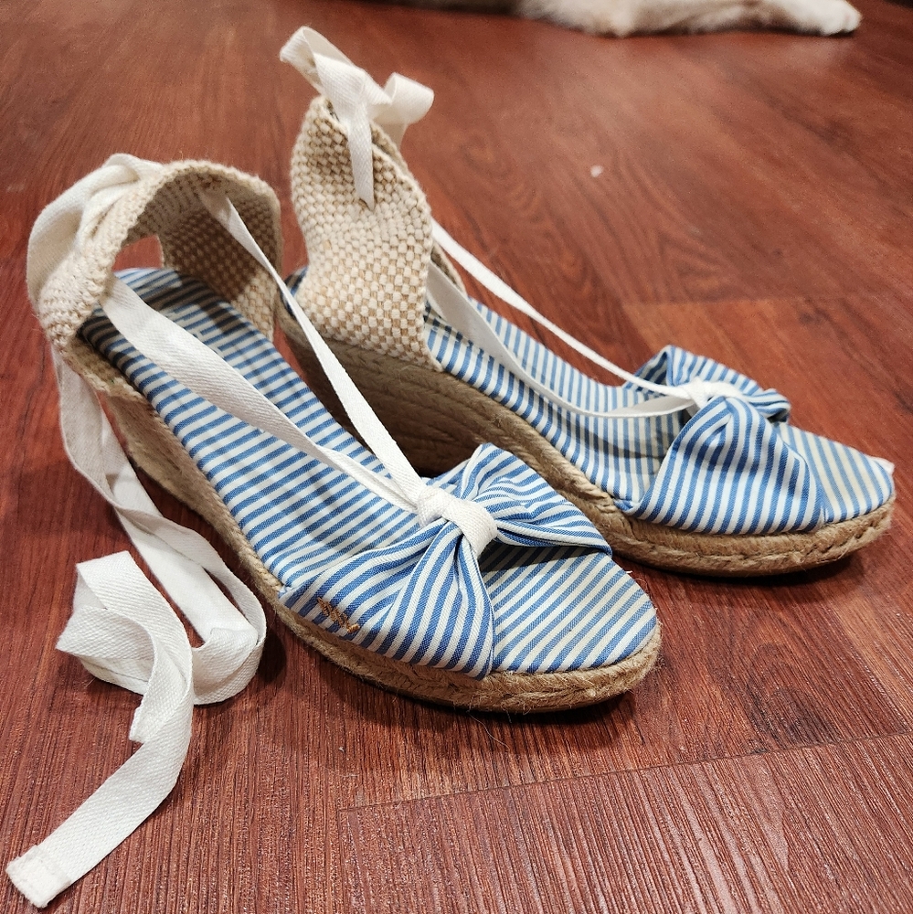 Viscata Barcelona Escala Striped Espadrille Wedges